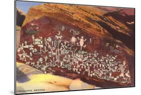 Southwest Indian Petroglyphs-null-Mounted Art Print