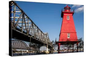 Southwest Reef Lighthouse, Atchafalaya Basin, Louisiana, USA-Alison Jones-Stretched Canvas