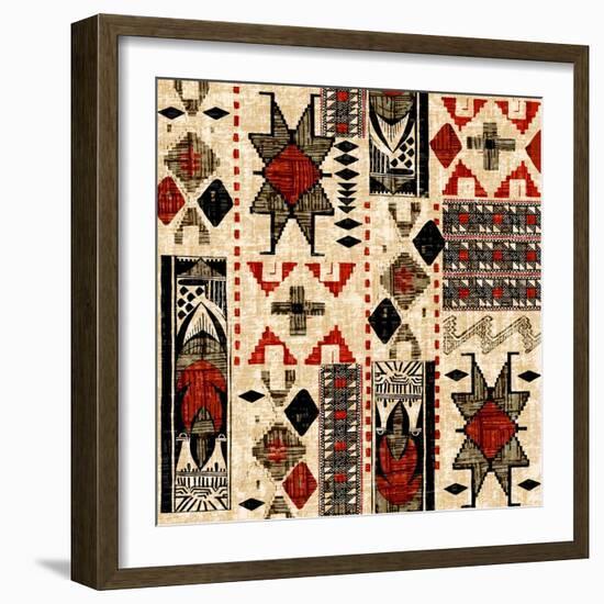 Southwest Textile I-Nicholas Biscardi-Framed Art Print