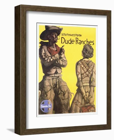 Southwestern Dude Ranches Poster-Hernando G. Villa-Framed Giclee Print