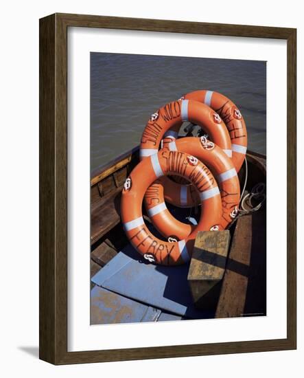Southwold Ferry Lifebelts, Sussex Harbour, Southwold, Suffolk, England, United Kingdom-David Hunter-Framed Photographic Print
