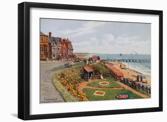 Southwold, Pier and Cliff Garden-Alfred Robert Quinton-Framed Giclee Print