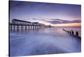 Southwold Pier at dawn, Southwold, Suffolk, England, United Kingdom, Europe-Andrew Sproule-Stretched Canvas