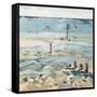 Southwold Sea View from Chris and Judy's Beach Hut-Christine McKechnie-Framed Stretched Canvas