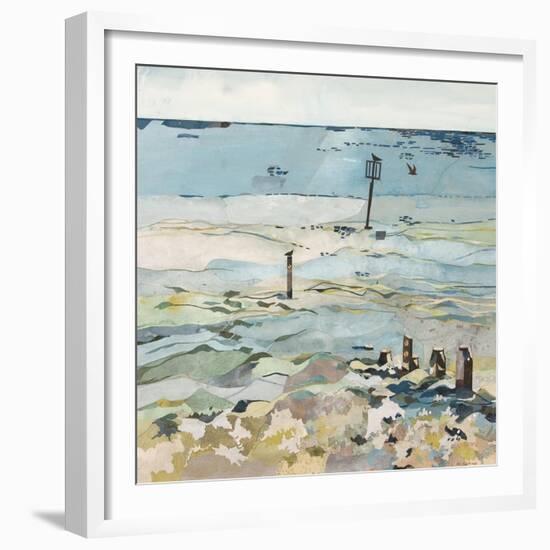 Southwold Sea View from Chris and Judy's Beach Hut-Christine McKechnie-Framed Giclee Print