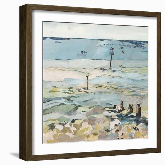 Southwold Sea View from Chris and Judy's Beach Hut-Christine McKechnie-Framed Giclee Print