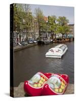Souvenir Clogs and Canal, Amsterdam, Holland, Europe-Frank Fell-Stretched Canvas