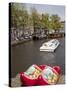 Souvenir Clogs and Canal, Amsterdam, Holland, Europe-Frank Fell-Stretched Canvas