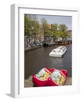 Souvenir Clogs and Canal, Amsterdam, Holland, Europe-Frank Fell-Framed Photographic Print