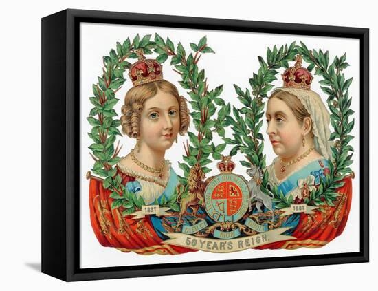 Souvenir for Queen Victoria's Golden Jubilee, 1887-null-Framed Stretched Canvas