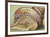 Souvenir from Chautauqua Lake, New York Shell and Sunset-Lantern Press-Framed Art Print