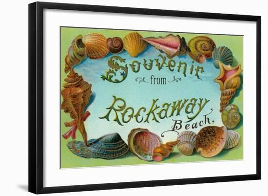 Souvenir from Rockaway Beach, Long Island, New York-null-Framed Art Print