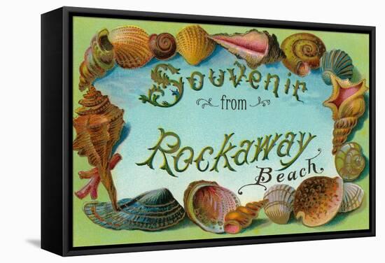 Souvenir from Rockaway Beach, Long Island, New York-null-Framed Stretched Canvas