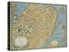 Souvenir Map of Boston-David Pollack-Stretched Canvas