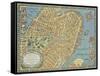 Souvenir Map of Boston-David Pollack-Framed Stretched Canvas