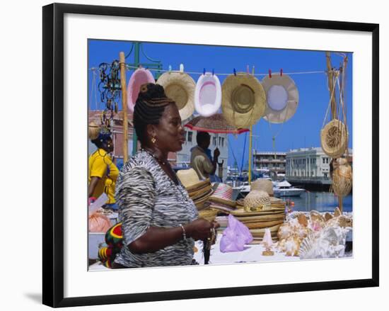 Souvenir Market Stall, Barbados, Caribbean, West Indies-Sylvain Grandadam-Framed Photographic Print