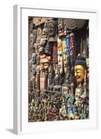 Souvenir Masks, Bhaktapur, Kathmandu Valley, Nepal, Asia-Ian Trower-Framed Photographic Print