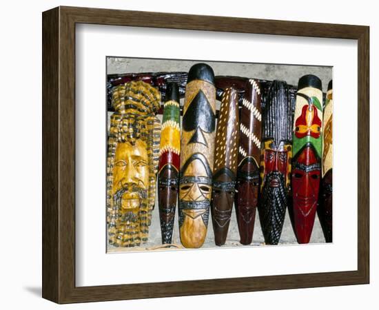 Souvenir Masks for Sale, Ocho Rios, Jamaica, West Indies, Central America-Sergio Pitamitz-Framed Photographic Print