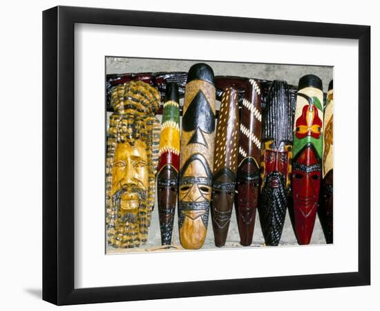 Souvenir Masks for Sale, Ocho Rios, Jamaica, West Indies, Central America-Sergio Pitamitz-Framed Photographic Print