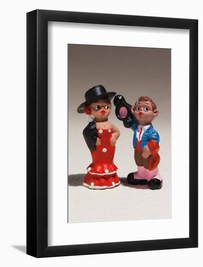 Souvenir miniature figurines of Spanish dancer and matador, Madrid, Spain-null-Framed Photographic Print
