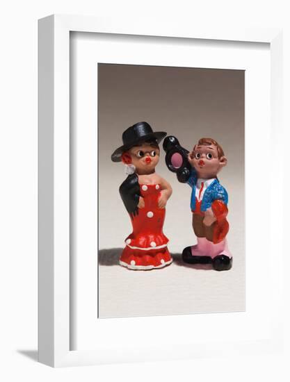 Souvenir miniature figurines of Spanish dancer and matador, Madrid, Spain-null-Framed Photographic Print