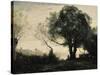 Souvenir of Castel Gandolfo-Jean-Baptiste-Camille Corot-Stretched Canvas