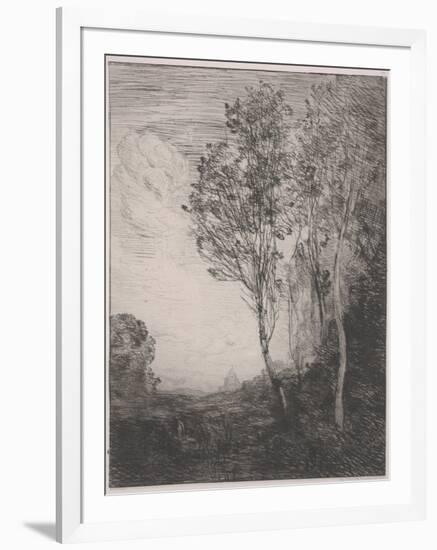 Souvenir of Italy (Souvenir D'italie), 1866 (Etching)-Jean Baptiste Camille Corot-Framed Giclee Print