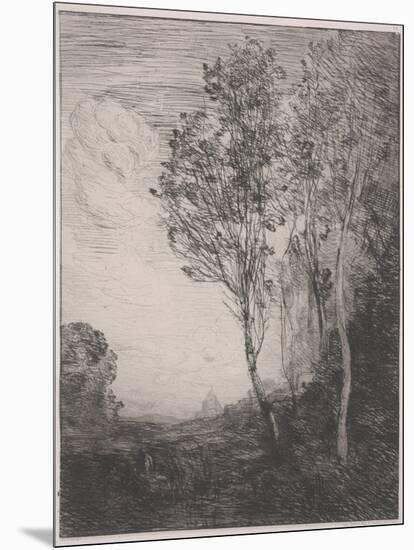 Souvenir of Italy (Souvenir D'italie), 1866 (Etching)-Jean Baptiste Camille Corot-Mounted Giclee Print