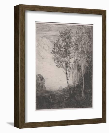 Souvenir of Italy (Souvenir D'italie), 1866 (Etching)-Jean Baptiste Camille Corot-Framed Giclee Print