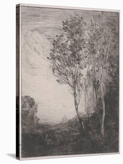 Souvenir of Italy (Souvenir D'italie), 1866 (Etching)-Jean Baptiste Camille Corot-Stretched Canvas