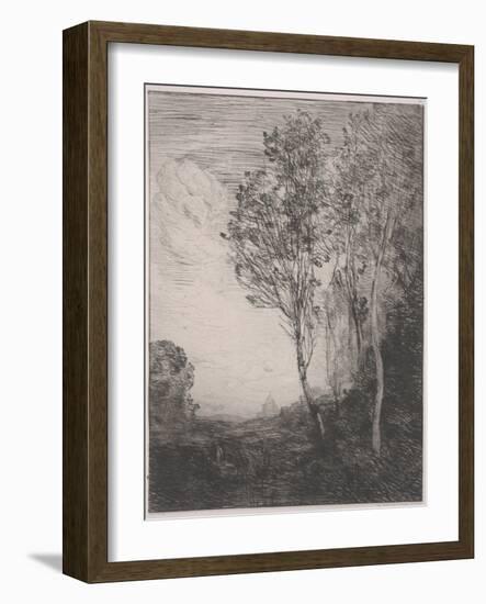 Souvenir of Italy (Souvenir D'italie), 1866 (Etching)-Jean Baptiste Camille Corot-Framed Giclee Print