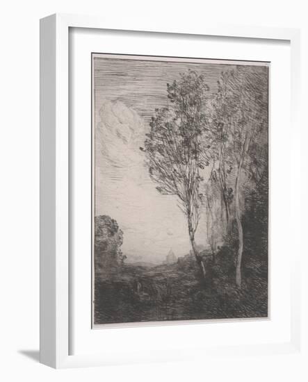 Souvenir of Italy (Souvenir D'italie), 1866 (Etching)-Jean Baptiste Camille Corot-Framed Giclee Print