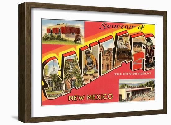 Souvenir of Santa Fe, New Mexico, the City Different-null-Framed Giclee Print