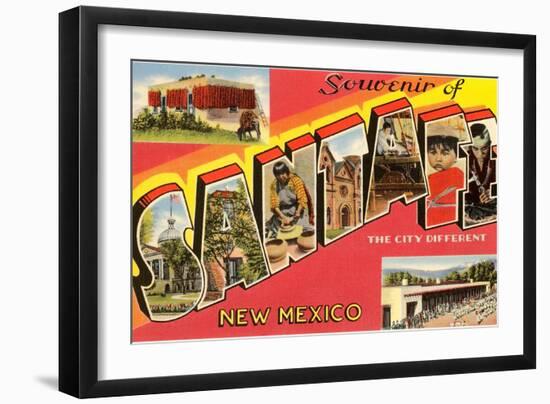 Souvenir of Santa Fe, New Mexico, the City Different-null-Framed Giclee Print