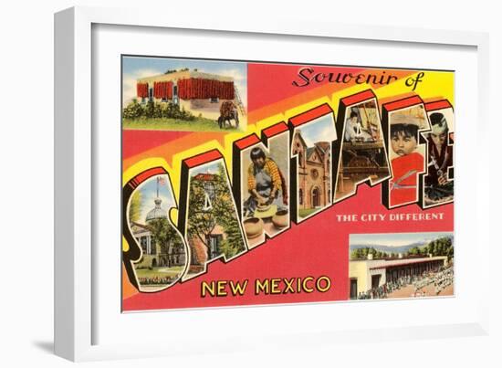 Souvenir of Santa Fe, New Mexico, the City Different-null-Framed Giclee Print