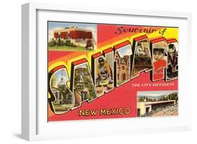 Souvenir of Santa Fe, New Mexico, the City Different-null-Framed Giclee Print