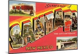 Souvenir of Santa Fe, New Mexico, the City Different-null-Mounted Giclee Print