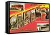 Souvenir of Santa Fe, New Mexico, the City Different-null-Framed Stretched Canvas