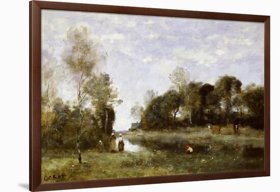 Souvenir of the Bresle at Incheville-Jean-Baptiste-Camille Corot-Framed Giclee Print