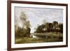 Souvenir of the Bresle at Incheville-Jean-Baptiste-Camille Corot-Framed Giclee Print