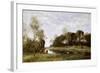 Souvenir of the Bresle at Incheville-Jean-Baptiste-Camille Corot-Framed Giclee Print