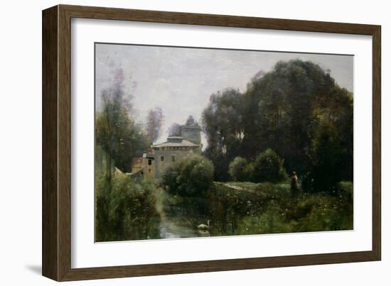 Souvenir of the Villa Borghese, 1855-Jean-Baptiste-Camille Corot-Framed Giclee Print