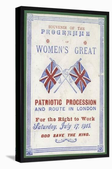 Souvenir Programme of the Women's Procession for the Right to Work, London, 17 July 1915-null-Stretched Canvas