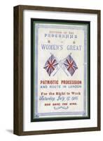 Souvenir Programme of the Women's Procession for the Right to Work, London, 17 July 1915-null-Framed Giclee Print