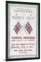 Souvenir Programme of the Women's Procession for the Right to Work, London, 17 July 1915-null-Mounted Giclee Print