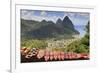 Souvenir Stall with View of the Pitons and Soufriere-Eleanor-Framed Photographic Print