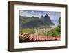 Souvenir Stall with View of the Pitons and Soufriere-Eleanor-Framed Photographic Print