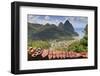 Souvenir Stall with View of the Pitons and Soufriere-Eleanor-Framed Photographic Print