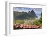 Souvenir Stall with View of the Pitons and Soufriere-Eleanor-Framed Photographic Print