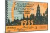 Souvenir Ticket, California Exposition, San Diego-null-Mounted Art Print
